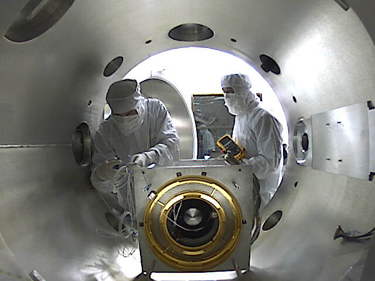 IBEX-Hi, Cleaned and Reassembled, Being Installed in Vacuum Chamber